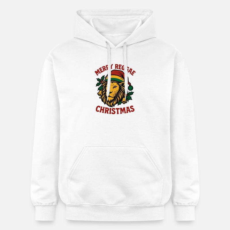 MERRY REGGAE CHRISTMAS Lion Rastafari - Sweat à capuche Softstyle® Gildan Unisexe - blanc