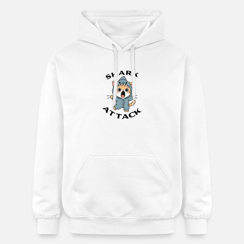 Shark Attack - Attaque de requin - Sweat à capuche Softstyle® Gildan Unisexe - blanc