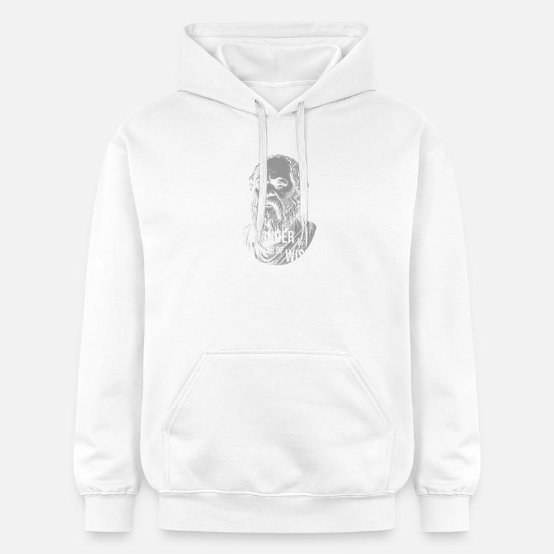 Citation de Socrate Wonder Tee - Sweat à capuche Softstyle® Gildan Unisexe - blanc