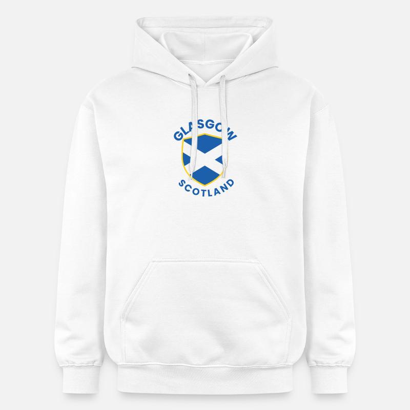 Conception du Bouclier écossais de Glasgow - Sweat à capuche Softstyle® Gildan Unisexe - blanc