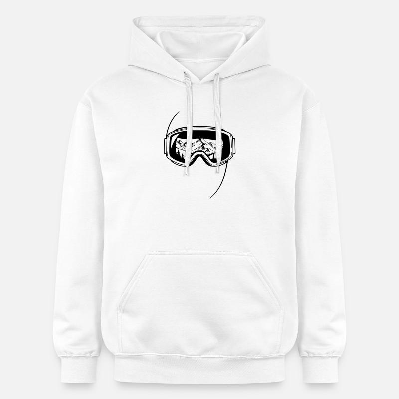 Summit View Ski Goggles Graphic - Gildan Unisex Softstyle® Midweight Hoodie - white