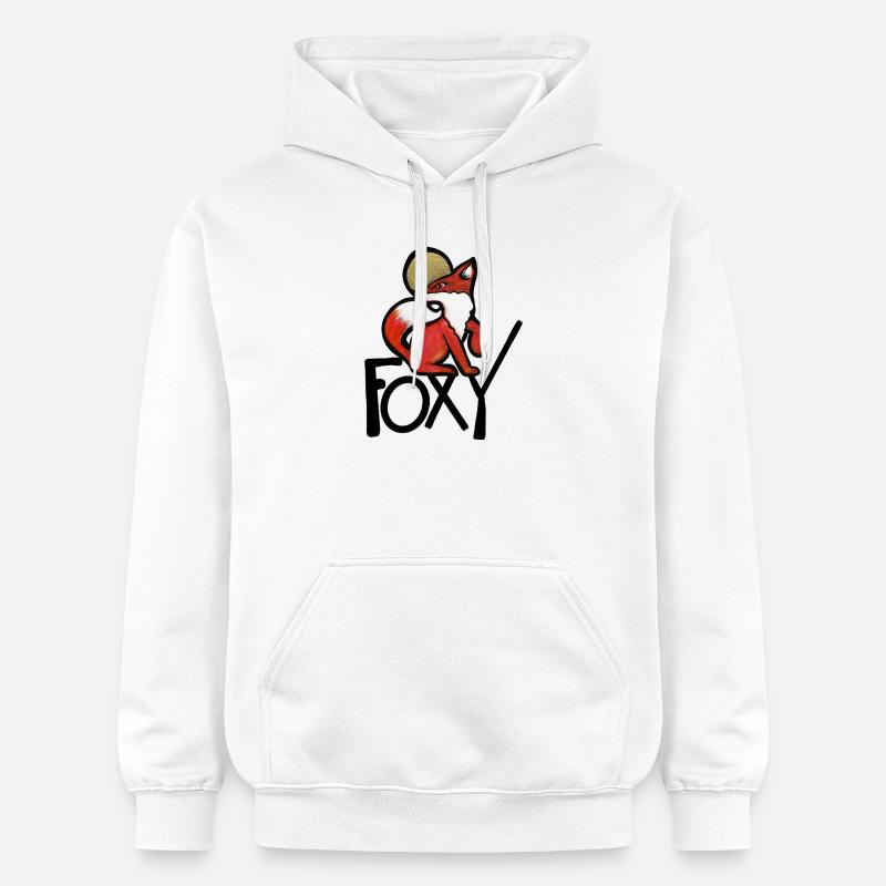 Renard Pourpre avec Auréole Or - Sweat à capuche Softstyle® Gildan Unisexe - blanc