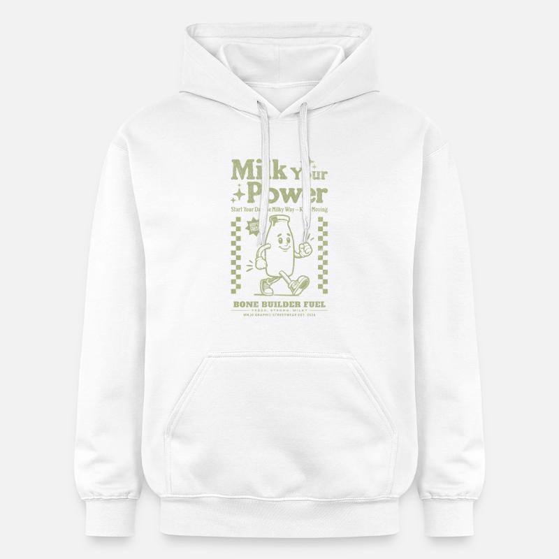 Milk Power pour le petit-déjeuner - Sweat à capuche Softstyle® Gildan Unisexe - blanc