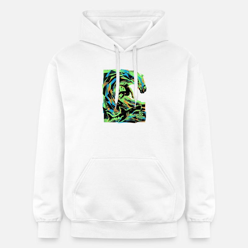Surfeurs de vacances à la plage - Sweat à capuche Softstyle® Gildan Unisexe - blanc