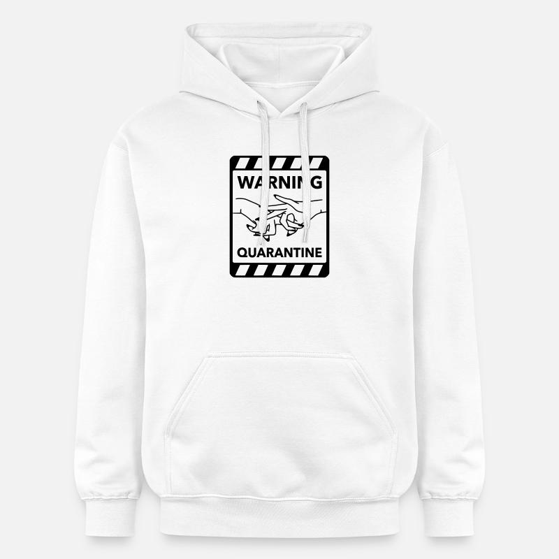 Avertissement : Quarantaine - Sweat à capuche Softstyle® Gildan Unisexe - blanc