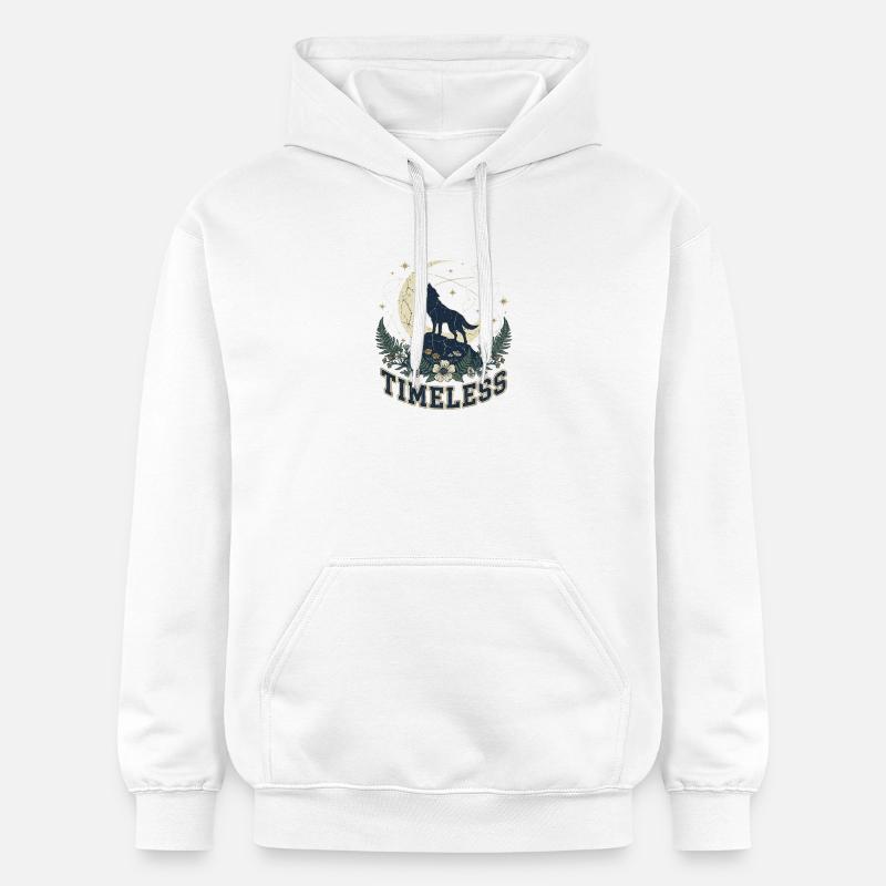 Le Loup - L'appel au cosmos - Sweat à capuche Softstyle® Gildan Unisexe - blanc