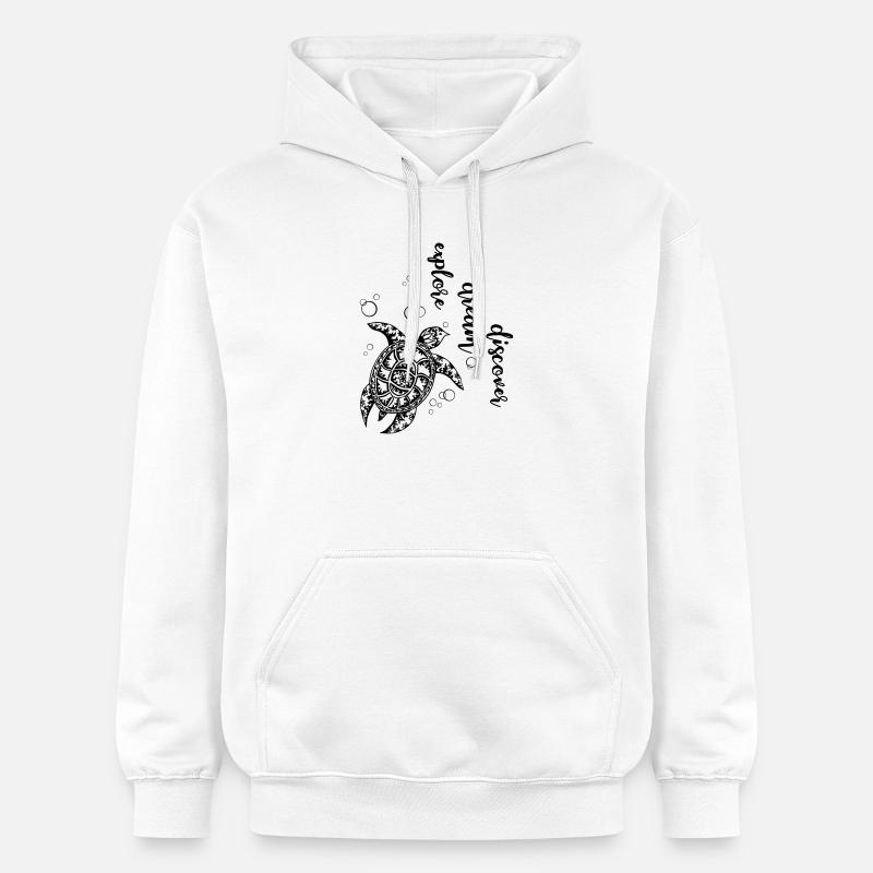 Explore Dream Discover - Sweat à capuche Softstyle® Gildan Unisexe - blanc