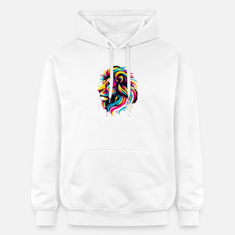 Lion - Sweat à capuche Softstyle® Gildan Unisexe - blanc