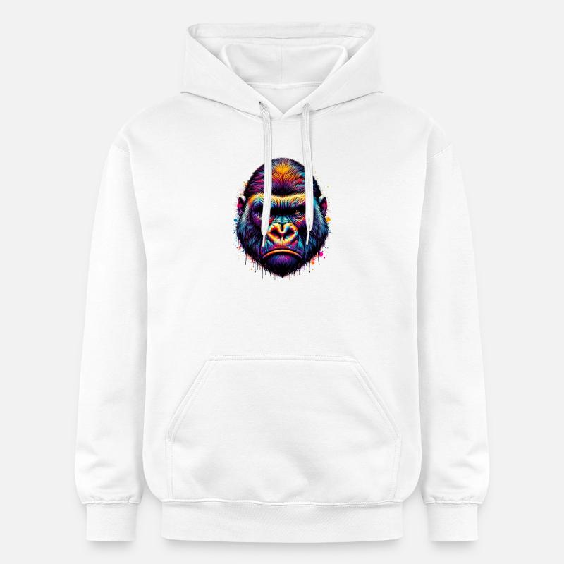 Gorille - Sweat à capuche Softstyle® Gildan Unisexe - blanc