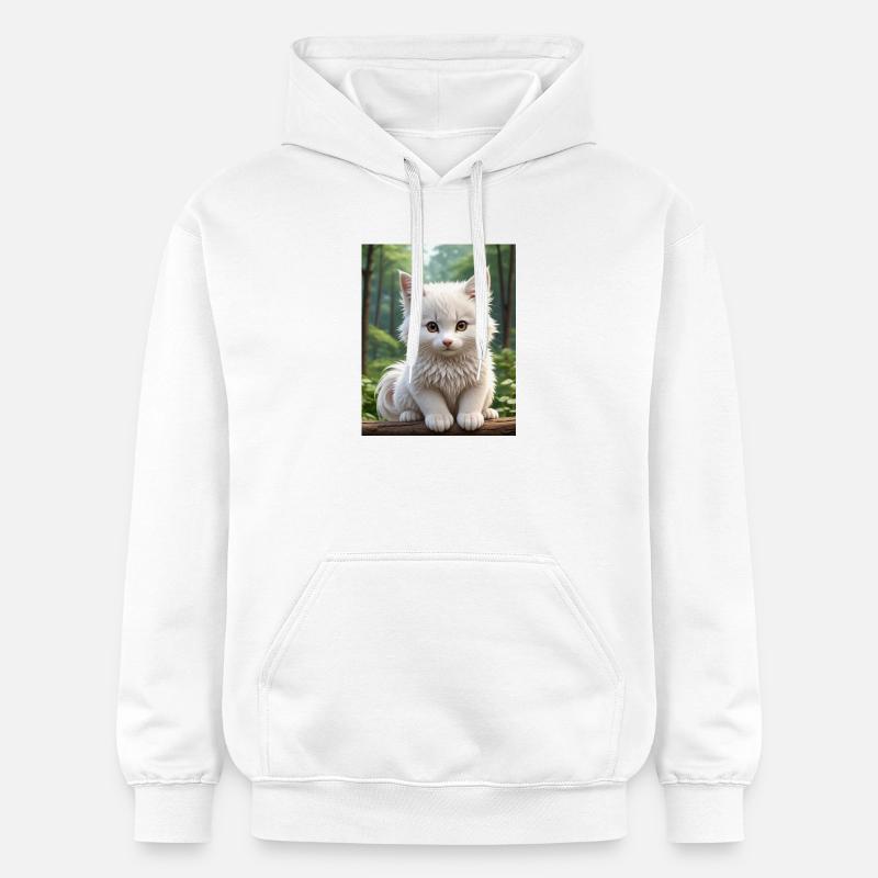 Chat mignon - Sweat à capuche Softstyle® Gildan Unisexe - blanc