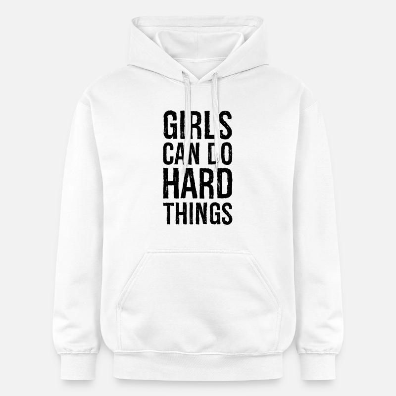Mädchen können harte Dinge tun - Gildan Unisex Softstyle® Midweight Hoodie - Weiß