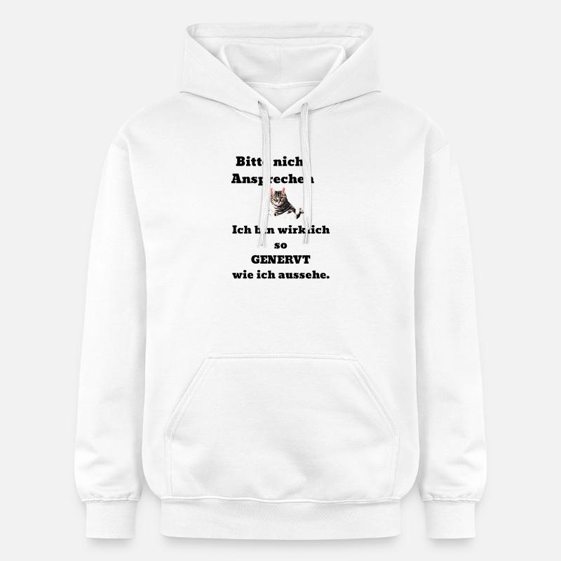 Dire chat agacé - Sweat à capuche Softstyle® Gildan Unisexe - blanc