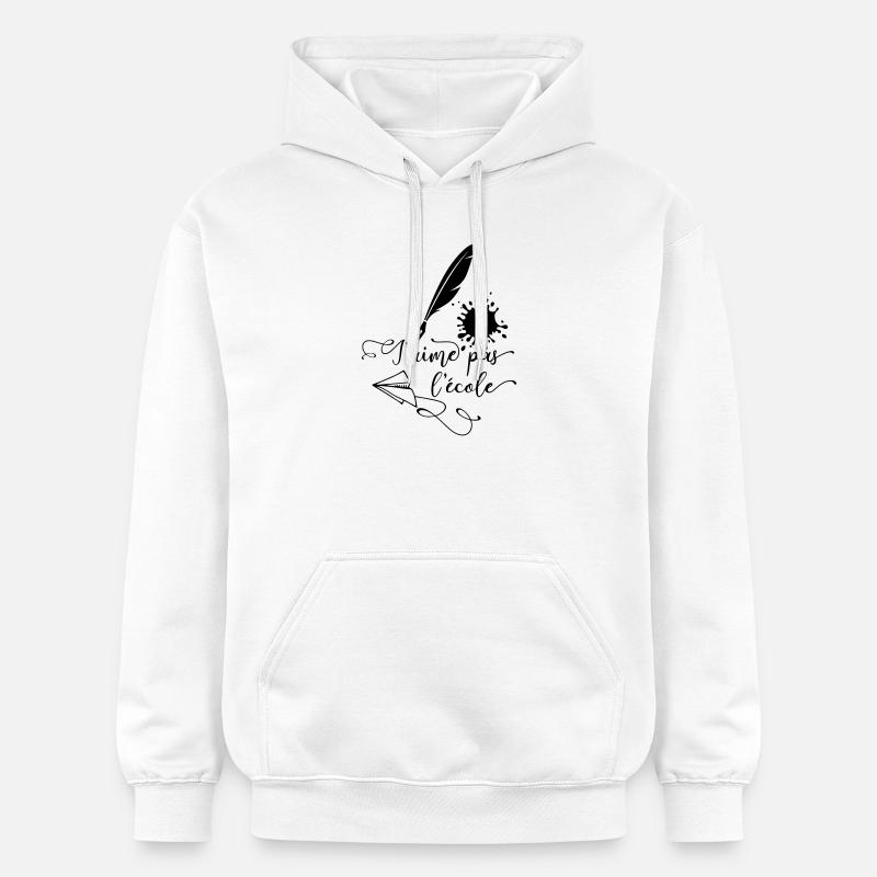J'aime pas l'école - Sweat à capuche Softstyle® Gildan Unisexe - blanc