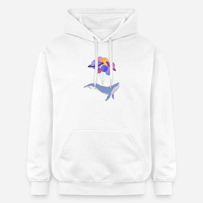 Baleine de l’espace - Sweat à capuche Softstyle® Gildan Unisexe - blanc