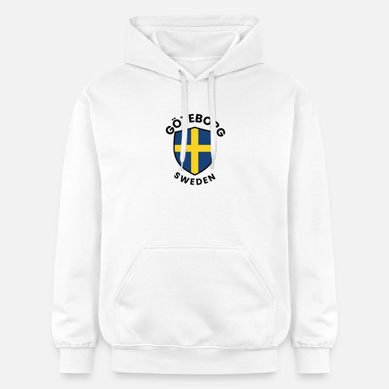 Bouclier du drapeau de Göteborg - Sweat à capuche Softstyle® Gildan Unisexe - blanc