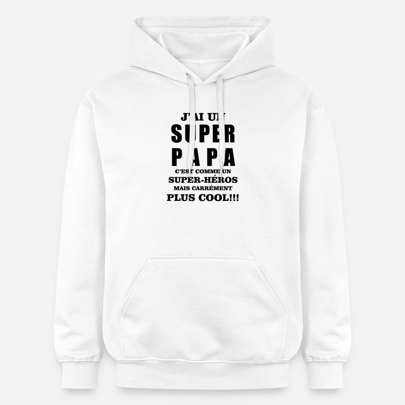 Super papa - Sweat à capuche Softstyle® Gildan Unisexe - blanc