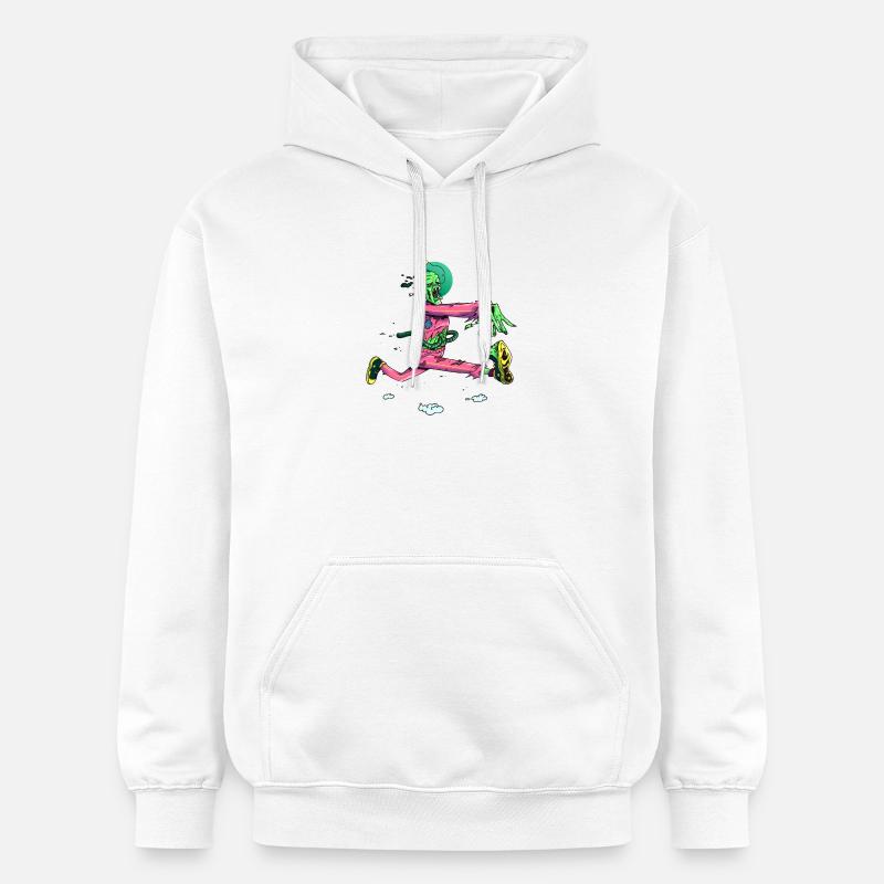 Zombie Runner néon pop - Sweat à capuche Softstyle® Gildan Unisexe - blanc