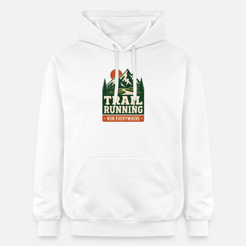 Course en sentier - Courez partout - Sweat à capuche Softstyle® Gildan Unisexe - blanc