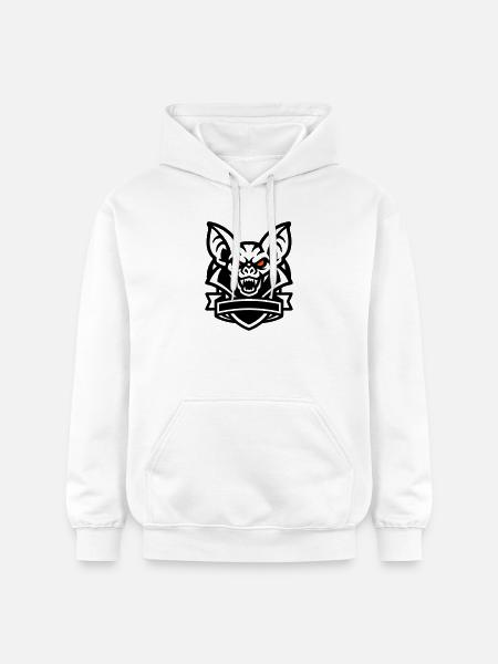 Fledermaus Maskottchen Logo - Gildan Unisex Softstyle® Midweight Hoodie - Weiß