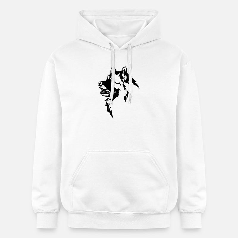 Tête de Wolfsspitz - Sweat à capuche Softstyle® Gildan Unisexe - blanc