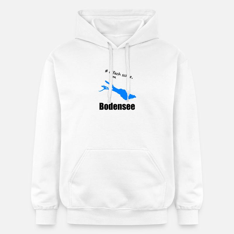 # Oifach schee, am Bodensee - Gildan Unisex Softstyle® Midweight Hoodie - Weiß