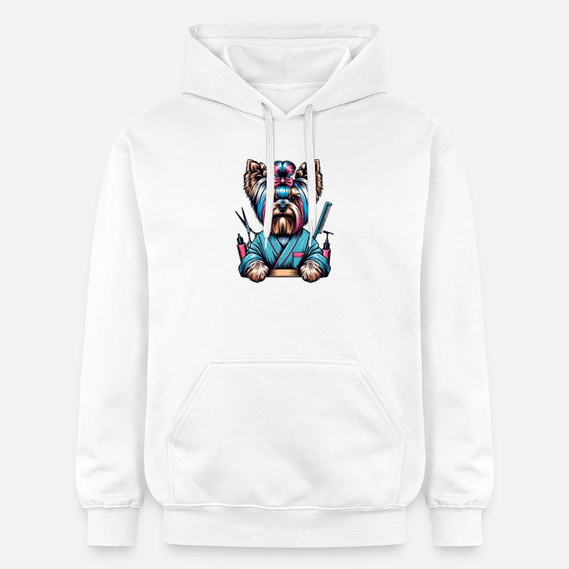 Coiffeur Yorkshire Terrier - Sweat à capuche Softstyle® Gildan Unisexe - blanc