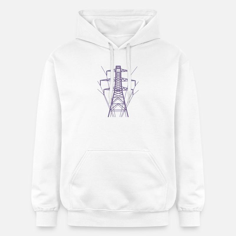 Silhouette de poteau d’alimentation blanc - Sweat à capuche Softstyle® Gildan Unisexe - blanc