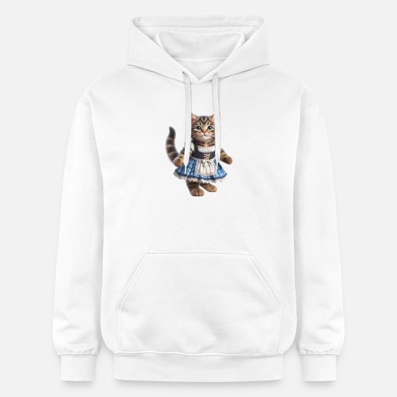 Mignon petit chat en dirndl - Sweat à capuche Softstyle® Gildan Unisexe - blanc