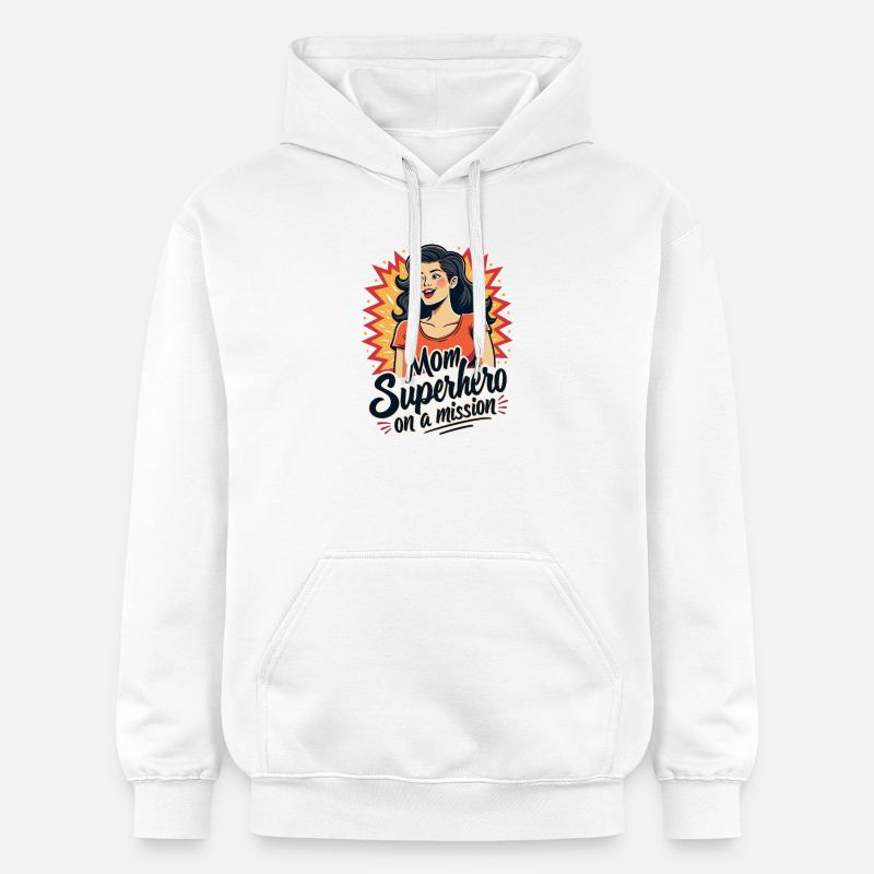 Mutter, Superheldin auf einer Mission ! - Gildan Unisex Softstyle® Midweight Hoodie - Weiß