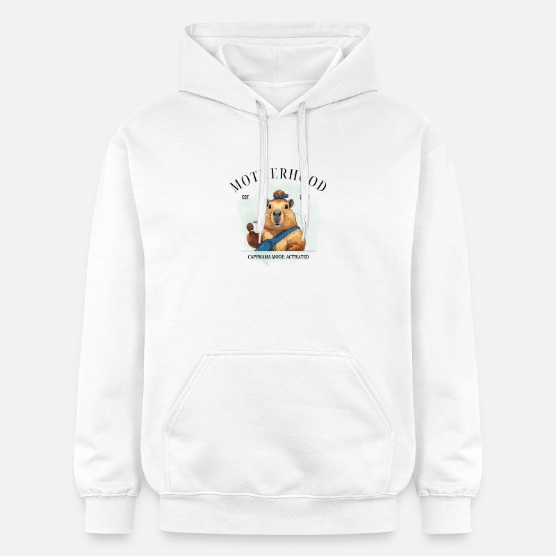 Mode Capymama activé – Motherhood 2026 - Sweat à capuche Softstyle® Gildan Unisexe - blanc