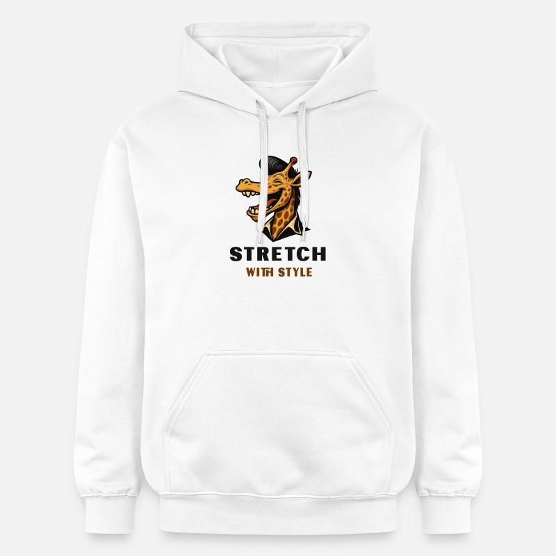 Stretch avec style – Cool Giraffe - Sweat à capuche Softstyle® Gildan Unisexe - blanc