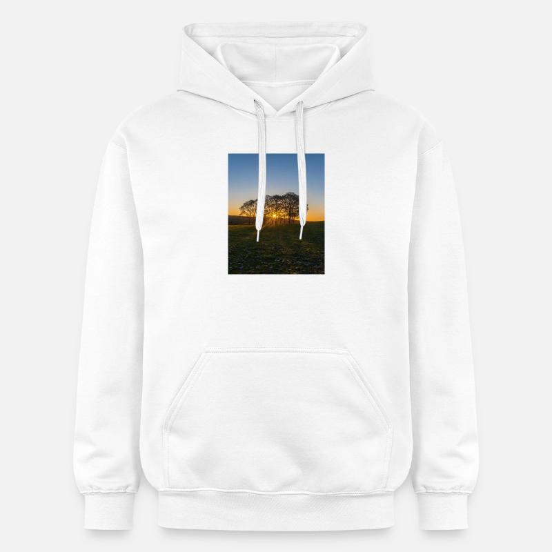 Temple Newham arbre lever du soleil - Sweat à capuche Softstyle® Gildan Unisexe - blanc