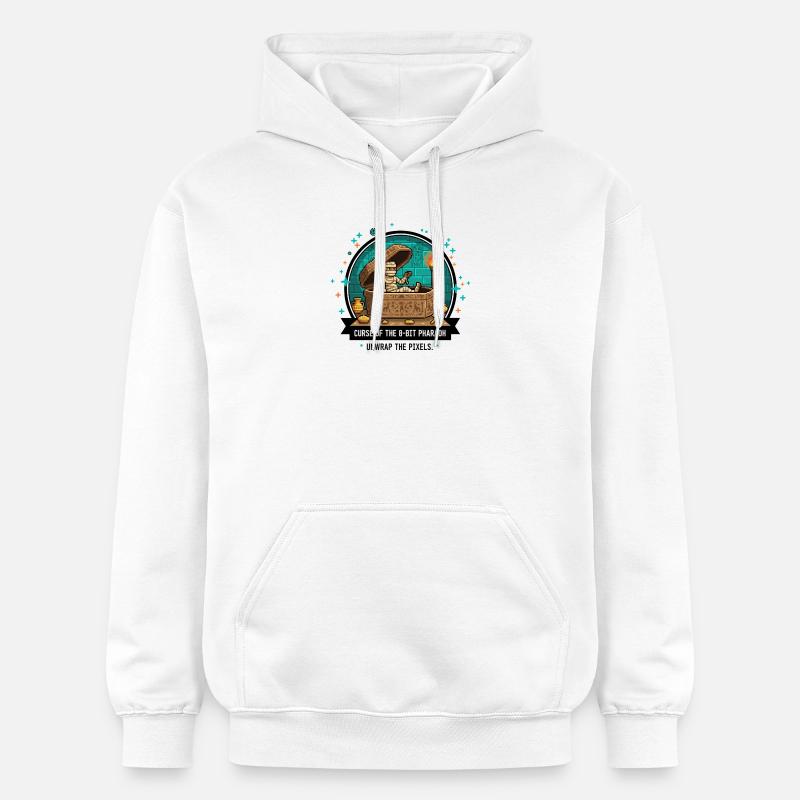 La Tombe du Pharaon 8-Bit - Sweat à capuche Softstyle® Gildan Unisexe - blanc