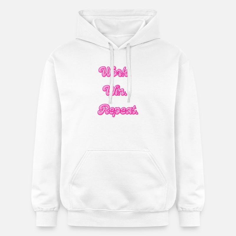 Travail gagnant-gagnant Répéter | Motivations - Sweat à capuche Softstyle® Gildan Unisexe - blanc