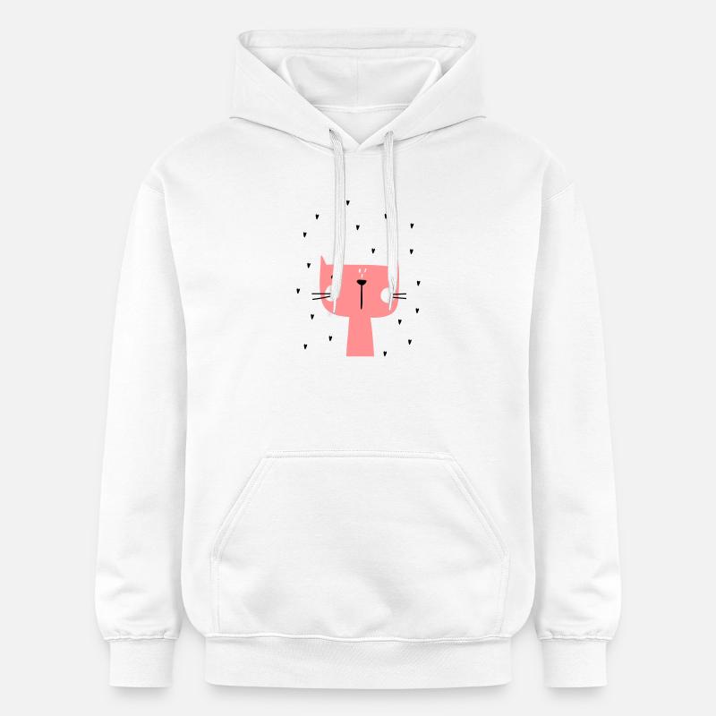 Chat avec des coeurs - Sweat à capuche Softstyle® Gildan Unisexe - blanc