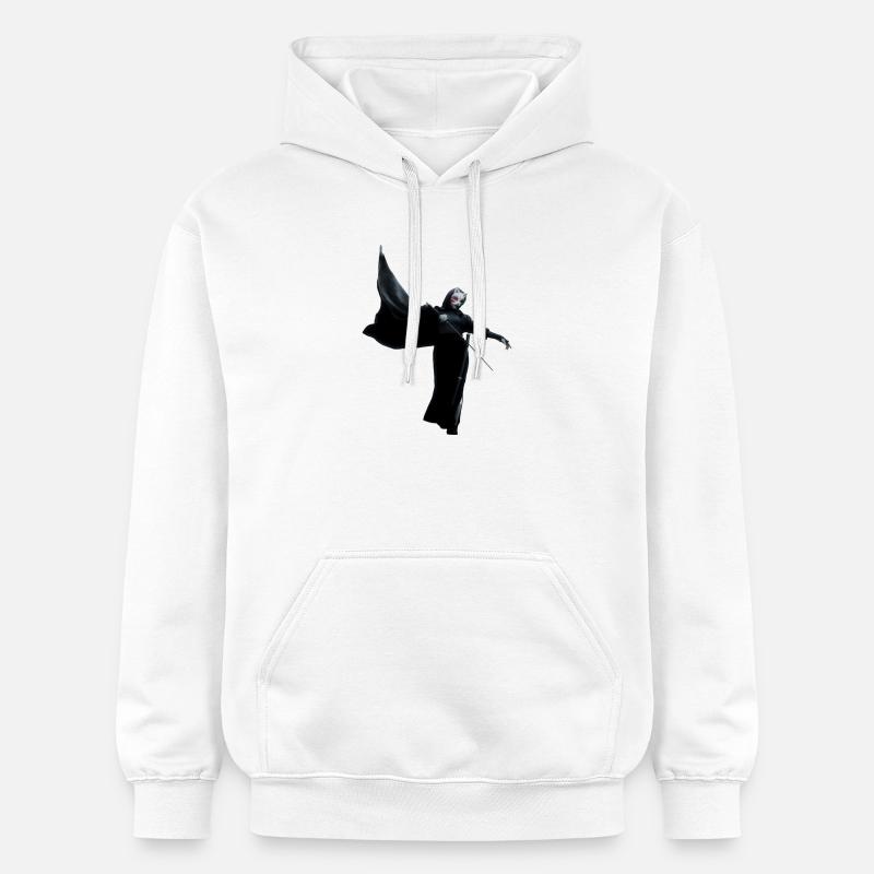Dunkler Schattenkrieger mit rotem Lichtstab - Gildan Unisex Softstyle® Midweight Hoodie - Weiß