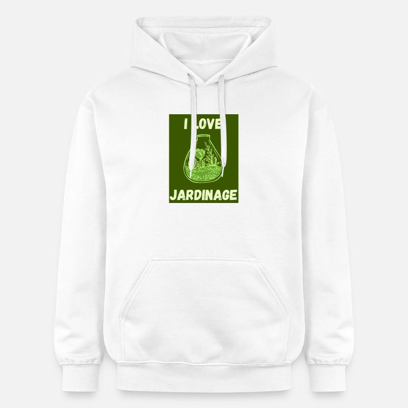 PRINTEMPS. JARDINAGE. RETRAITE. PRINTEMPS. JARDIN. - Sweat à capuche Softstyle® Gildan Unisexe - blanc