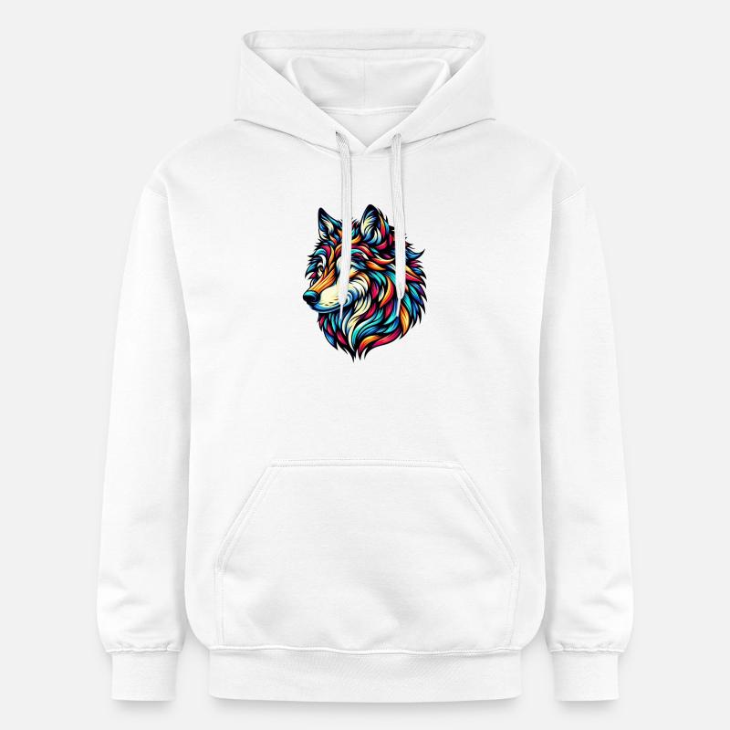 Loup - Sweat à capuche Softstyle® Gildan Unisexe - blanc