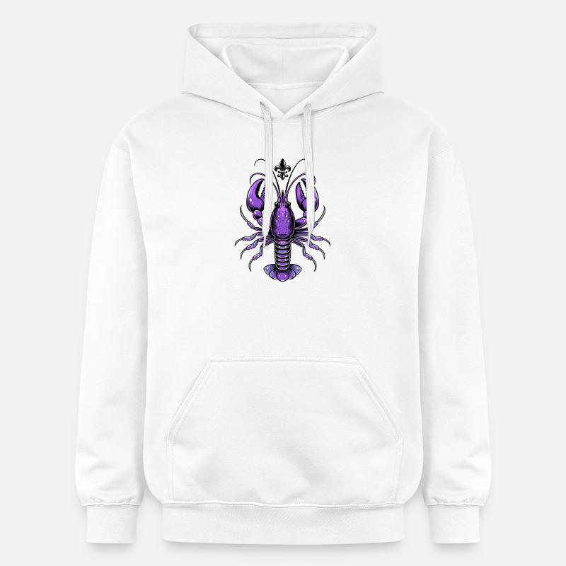 Mardi Gras Languste mit Fleur-de-Lis Design - Gildan Unisex Softstyle® Midweight Hoodie - Weiß