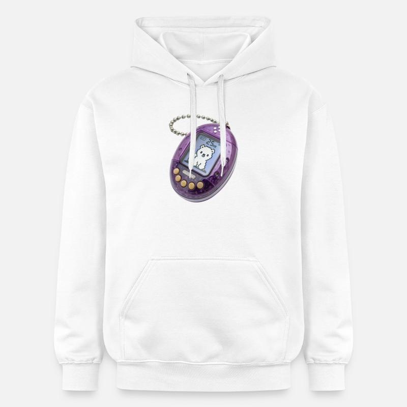 Mignon Pixel chat réveil - Sweat à capuche Softstyle® Gildan Unisexe - blanc