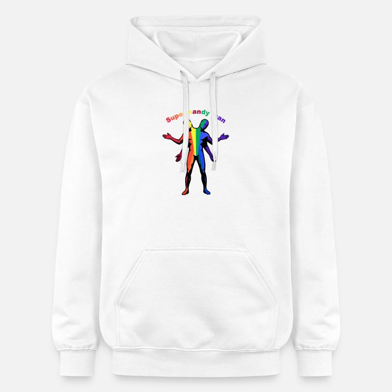 Super Bricoleur Arc-en-ciel - Sweat à capuche Softstyle® Gildan Unisexe - blanc