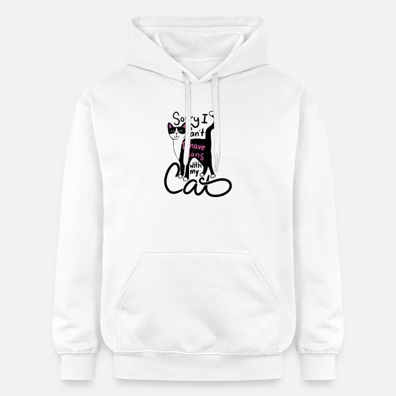 J’ai des plans pour chat graphique - Sweat à capuche Softstyle® Gildan Unisexe - blanc