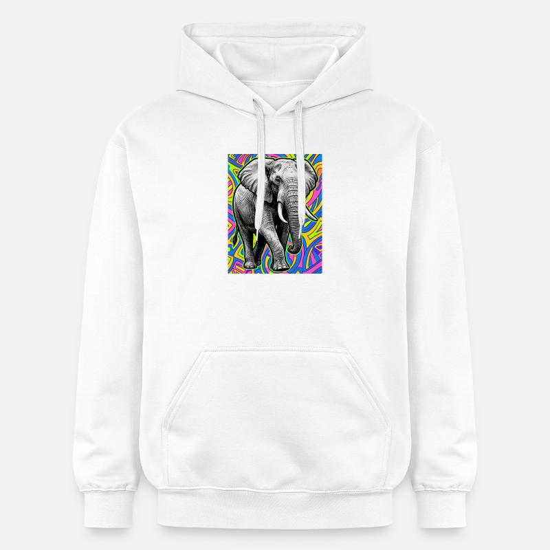 éléphant - Sweat à capuche Softstyle® Gildan Unisexe - blanc