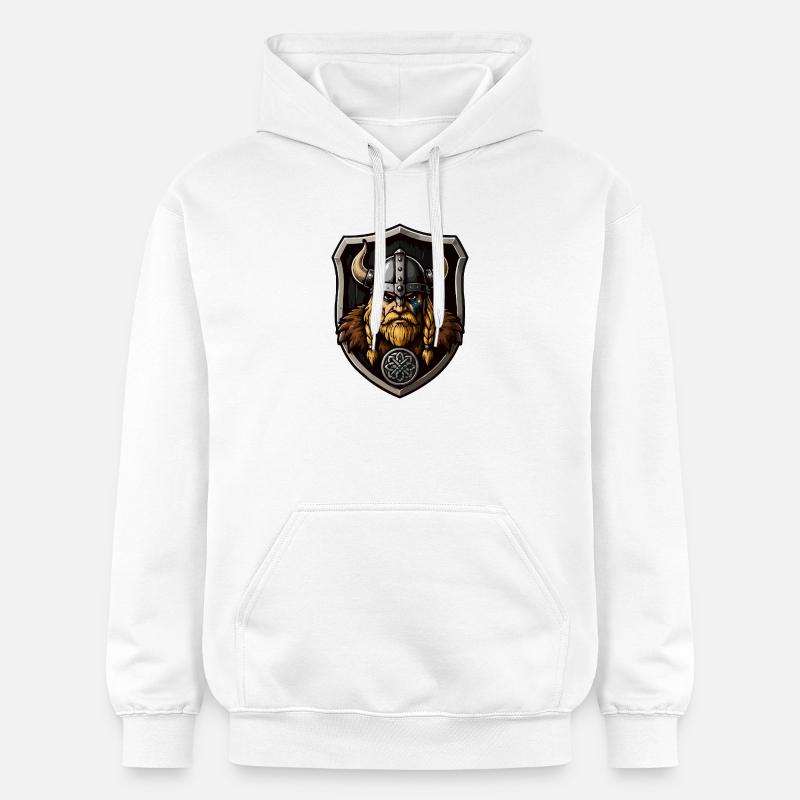 Guerrier viking avec bouclier - Sweat à capuche Softstyle® Gildan Unisexe - blanc