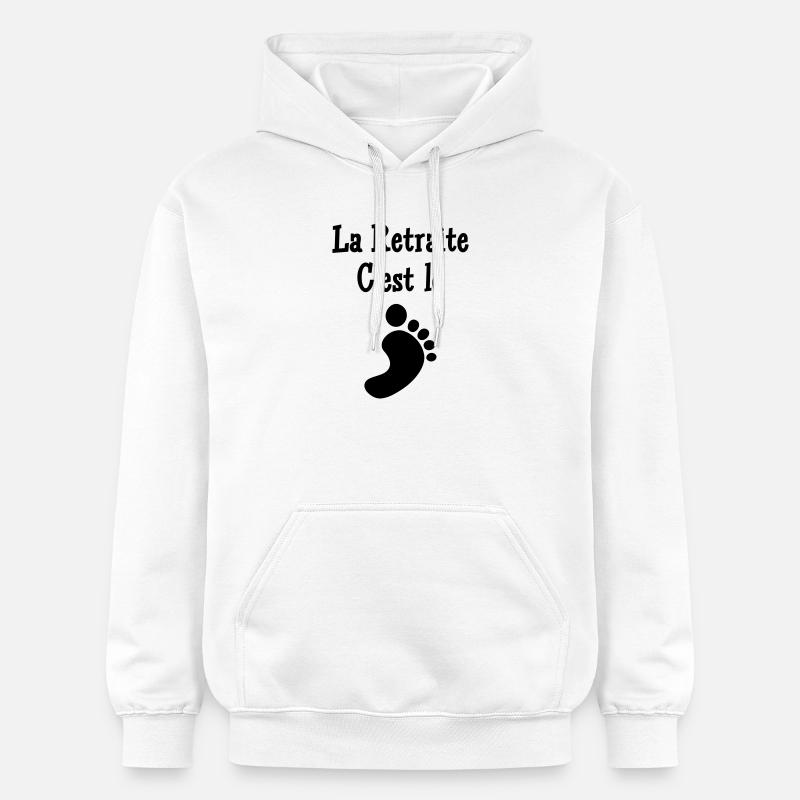 La Retraite c'est le pied - Sweat à capuche Softstyle® Gildan Unisexe - blanc
