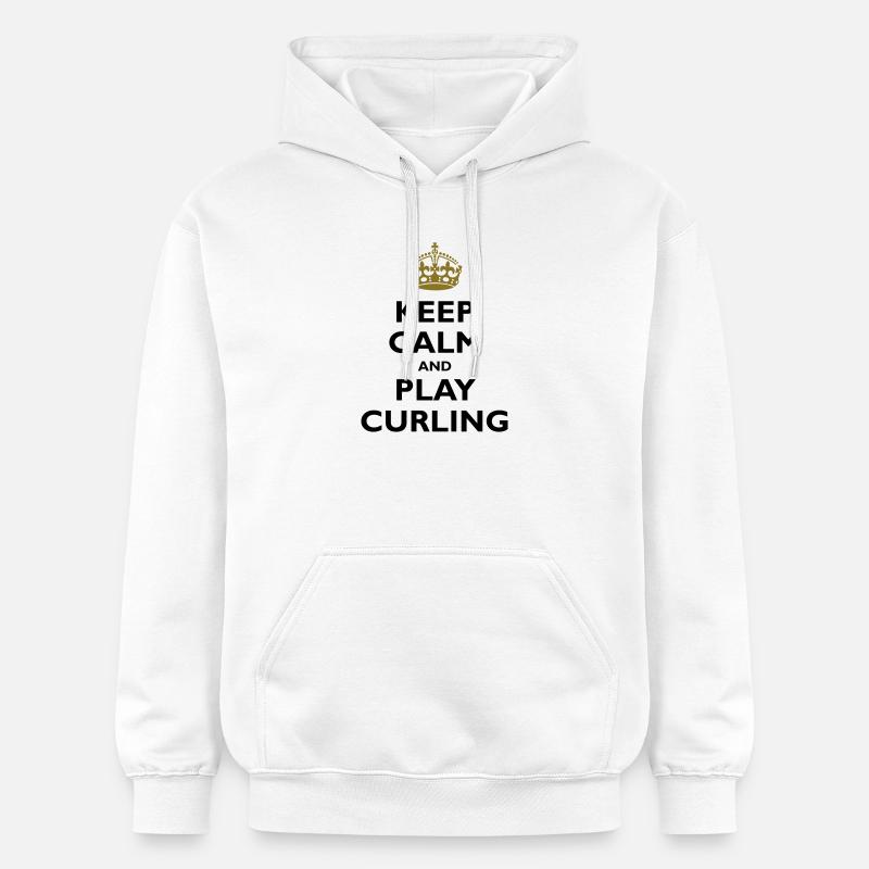 Keep calm and play curling - Sweat à capuche Softstyle® Gildan Unisexe - blanc