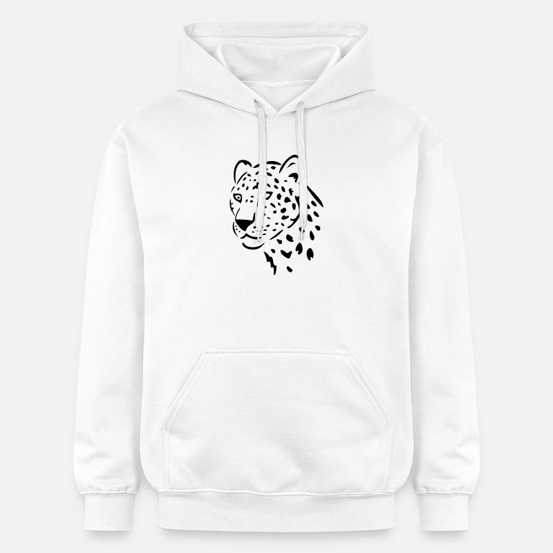 leopard raubkatze - Gildan Unisex Softstyle® Midweight Hoodie - Weiß