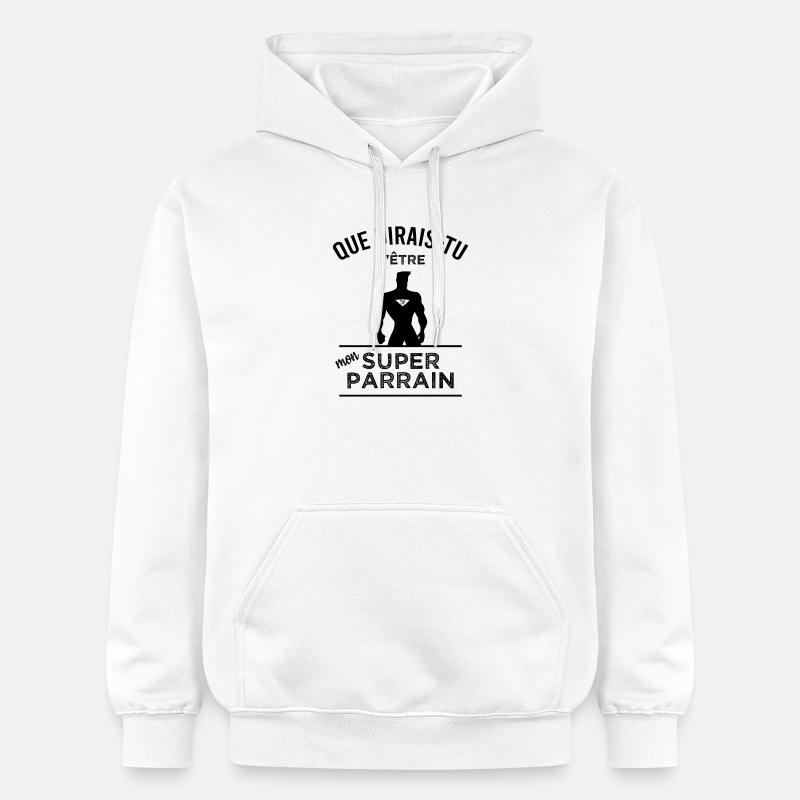 Deviens mon super parrain - Sweat à capuche Softstyle® Gildan Unisexe - blanc
