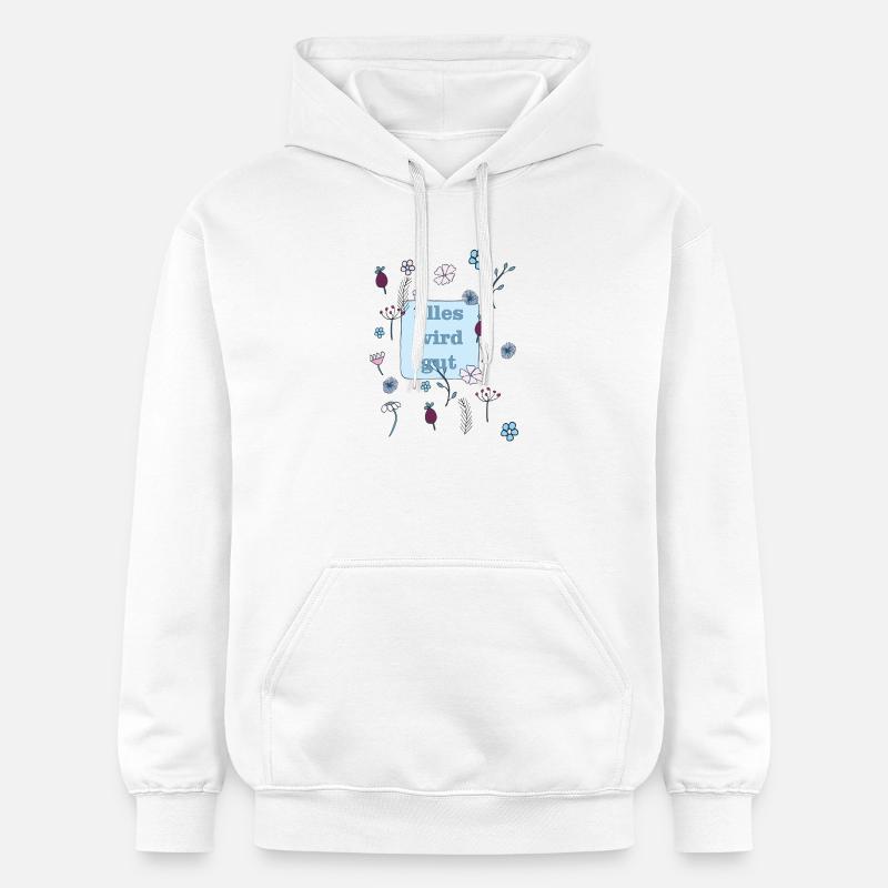 everything will be good in blue - Gildan Unisex Softstyle® Midweight Hoodie - white