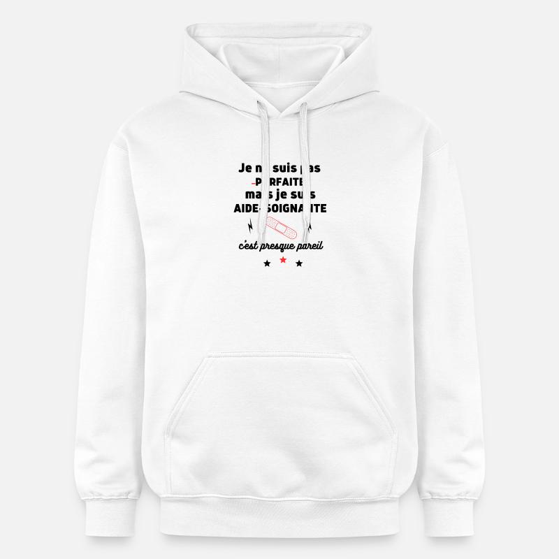 Pas parfaite aide soignante, aide-soignante, santé - Sweat à capuche Softstyle® Gildan Unisexe - blanc